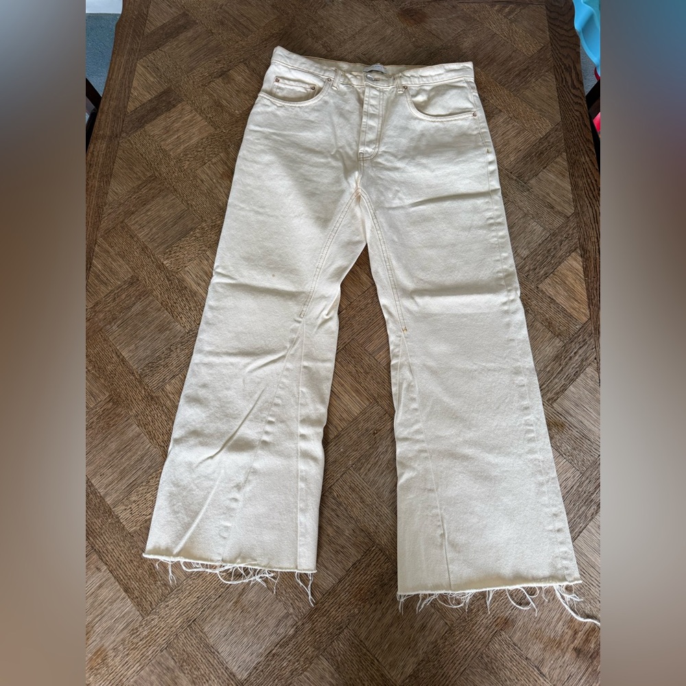Zara Cream Flare & Wide Leg Jeans